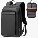 FENRUIEN Work Backpack for Men, Water Resistant Expandable Backpack with USB C Charging Port, Black 15.6 Laptop Backpack