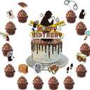 25 Pcs Detective Cake Topper Cupcake Toppers Detective Cake Decorations for Detective Party Decorations Detective Birthday Party Supplies