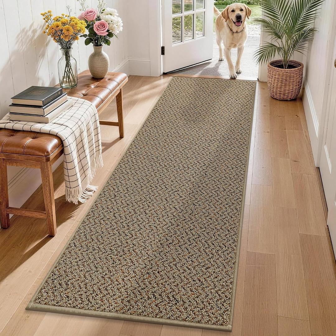 COSY HOMEER Hallway Runner Rug 2'x8' Non Slip Washable Entryway Runner Rugs Absorbent Stain Resistant Carpet Rug Runners for Hallways,Entrance and Laundry Room,Taupe