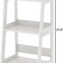 3-Tier Bathroom Ladder Shelf Freestanding, White Floor Shelves Open Shelving Unit, Small Bookshelf Nightstand for Home Study Laundry Room (11.8" D x 15.7" W x 27.6" H)