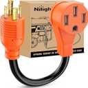 Nilight RV Generator Adapter Cord 30Amp to 50Amp 4 Prong Pure Copper Heavy Duty Twist Lock Male Plug10 Gauge Wire L14-30P to 14-50R 30M/50F for RVs Camper Caravan Van Trailer (30M Locking 4Pin/50F)