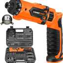 ENERTWIST Cordless Screwdriver, 8V Max 10Nm Electric Screwdriver Rechargeable Set with 82 Accessory Kit and Charger in Carrying Case, 21+1 Cluth, Dual Position Handle, LED Light, ET-CS-8