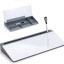 Varhomax Glass Desk Whiteboard with Storage, Desktop Organizer to-do List Memo Notepad Dry Erase White Board for Home Office and School Supplies (Gray)