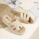 IDIFU IN3 Platform Espadrille Wedge Sandals for Women (Beige)