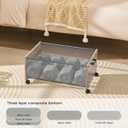 Under Bed Storage with Wheels,Under Bed Drawers Heavy Duty, 2 Packs, Wooden Under Bed Storage Containers Organizer, Metal Frame, Patented Design (Triple Size, Grey)