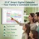 21.5 Inch Digital Wall Calendar Rewards for Chores! Smart Electronic Family Organizer with Touchscreen, Meal Planner & Photo Frame, Syncs with Google/iCloud, for Wall or Desk, White (New Version)