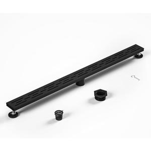 Linear Shower Drain 36" Matte Black 304 Stainless Steel | with Drain Grate| Fast Drainage | Stainless Floor Drain Grate | Hair Strainer | Drain Key | The Upgrade for Your Bathroom