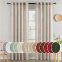 MIULEE Natural Linen Curtains 84 Inch Length 2 Panels for Bedroom Living Room, Soft Linen Textured Window Drapes Semi Sheer Light Filtering Back Tab Rod Pocket Farmhouse Modern Burlap Look Decor