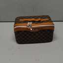 BOYATU Travel Makeup Bag Cosmetic Bags for Women: 3 Pcs Set Large Portable Make up Bag with Handle - Vegan Leather Toiletry Bags with Compartments - Makeup Organizer for Travel Essentials(A-1-Coffee)