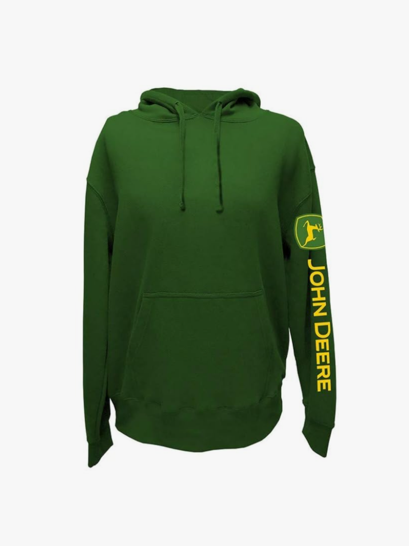 John Deere Solid Hoodie with Logo on Sleeve Black Size M