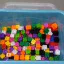 701 Pcs Math Learning Linking Cube with Storage Container Counting Cubes Plastic Colorful Counting Blocks Math Manipulatives Classroom Learning Supplies for Home School Educational(Blue)