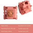 Akko Rosewood Keyboard Switch for Mechanical Gaming Keyboard, 5-Pin 40gf Linear Pre-Lubed Switches (45pcs)