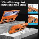 VEGO for Galaxy Z Fold 6 Case with Stand, 360Ring Magnetic Kickstand & Hinge Protection & Front Screen Protector & Camera Cover & Belt Clip Holster Case for Samsung Galaxy Z Fold 6 5G - Orange