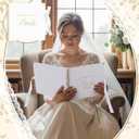 Wedding Guest Book Letters to The Bride Scrapbook Wedding Memory Book Bridal DIY Blank Paper Scrapbook Photo Album Guest Sign with Pearl Stickers(12 x 12 Inch,Classic,White)