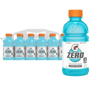 Gatorade Thirst Quencher Zero Sugar Sports Drink, Glacier Freeze, 12oz Bottles, 11 Pack, Electrolytes for Rehydration (EXP 01/20/27)