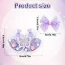 2pcs Doll Clothes Set, Kawaii Doll Outfits Cute Clothing Fashion Dress and Hair Bow Clip for 15-17cm Plush Dolls Display Accessories, Gifts for Collectors (Purple)