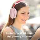 Airpods Max Case Cover for AirPods Max Headphones, Clear Soft TPU Ear Cover/Ear Pad Cover for AirPod Max (2024/2020),Transparent Accessories for Apple AirPods Max, USB-C Pink