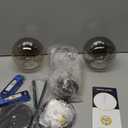 KCO Lighting 1-Light Matte Black Mid Century Wall Sconce Set of Two Modern Bathroom Vanity Globe Wall Light Set of 2 Vintage Smoke Gray Glass Wall Bedroom Wall Lamp