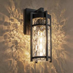Outdoor Wall Light Fixtures, Waterproof Front Porch Light, Modern Exterior Lighting with E26 Socket, Wall Sconce Lantern Lamp, Black Outside Light for Front Door, House, Garage, Patio (1 Pack)