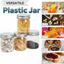 19 x novelinks 8 oz Clear Plastic Jars with Airtight Lids, 32 Pack Plastic Mason Jars with Lids 8oz, Refillable Storage Slime Containers & Small Spice Jar for Kitchen Organization (32 Pack,Silver)