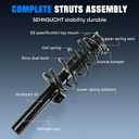 Front Spring Strut Shock Absorber for Volkswagen Jetta/Passat 06-17, for Audi A3/A3 Quattro 06-13for Beetle 12-17for Eos 07-11Golf 10-14Rabbit 06-09, Complete Coil Replaces for 172311