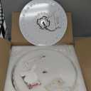 KCO Lighting White Ribbed Glass Flush Mount Ceiling Light Large Milk Glass Ceiling Lights Round LED Semi Flush Mount Ceiling Light Fixture Contemporary Hallway Ceiling Lighting