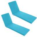 Summsun Chaise Lounge Cushions Outdoor Set of 2 - Waterproof and Fade Resistant Sun Lounger Replacement Cushions - Patio Lounger Pads with Removable Cover for Pool, Deck, Lawn, 72 x 21 x 3 Inch, Teal