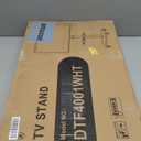 Rfiver Sleek Rolling TV Stand with Power Outlet for Home Decor, Height Adjustable Portable TV Stand on Wheels for 32-75 Inch TVs, Strong Tall Mobile TV Cart with Mount Up to 88 lbs, White