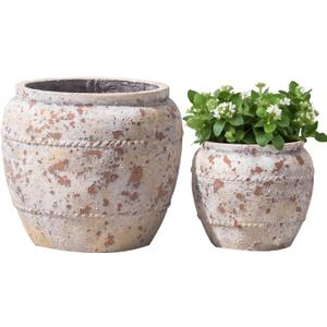 Yundu Concrete Planter Set of 2, The planters for Indoor Plants, 12.5 & 8.5 inch pots for Plants, Plant pots Indoor with Drain Hole, Modern dcor for Home, Office and Other Indoor and Outdoor Dcor (White, Yellow and Orange)