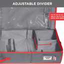 2 x HOLDN' STORAGE Premium Wrapping Paper Storage Container - Durable 600D Tear-Proof, Fits 27 Rolls Gift Wrap, Extra Pockets for Ribbons & Bows, Underbed Storage - Ideal for Holiday Christmas, Grey/Red Trim