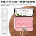 CC Store Keyboard Case for iPad Pro 11-inch (M5/2025, M4/2024) with 7-Color Backlight, 360 Swivel Protective Case with Pencil Holder, Multi-Touch Trackpad, Rose Gold