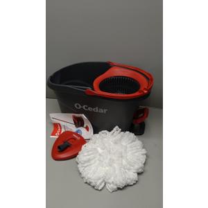 O-Cedar EasyWring Microfiber Spin Mop, Bucket Floor Cleaning System, Red, Gray, Standard