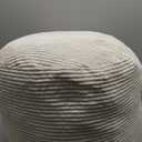 HIGOGOGO Round Stuffed Pouf Ottoman, Corduroy Poufs with Foam Chunk Filling, Furry and Fluffy Pouf Foot Stool Storage Ottoman, 20 X 15 Floor Poufs Foot Rest for Living Room, Beige