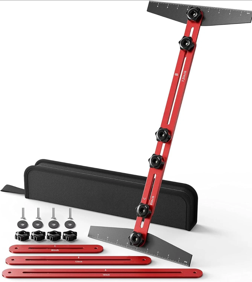 Stair Tread Template Tool, 8" to 60" Aluminum Stair Tread Jig