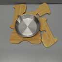 Raised Cat Bowl, 2 Pack Stainless Steel Elevated Cat Bowl Whisker Friendly Wide Flat Shallow Cute with Bamboo Stand Elevated Cat Food Plate Dishwasher Safe No Slip Lifted Raised Cat Dish Easy Clean