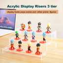 Acrylic Riser Display Stand 3 tier Perfume Organizer Stand up,Perfume Stand Organizer for Men with Rail Guard ,Cabinet Shelf Riser Clear Display Action Figures ,Perfumes Kitchen Spices