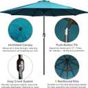 Blissun 10FT Outdoor Patio Umbrella, Outdoor Table Umbrella, Yard Umbrella, Market Umbrella with 8 Sturdy Ribs, Push Button Tilt and Crank