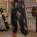 DIOTSR Mens Baggy Pants Athletic Graphic Print Joggers Workout Streetwear Sweatpants with Pockets (Black Tree Camo,X-Large) (Black, XL)
