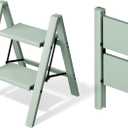 Mayi Plus 2 Step Ladder,Aluminum Folding Step Stool for Adults,Step Ladder with Wide Anti-Slip Pedal,330 lbs Capacity for Home,Office,Kitchen,Library(Green)