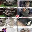 Indestructible Gable Roof Heated Cat House for Outside Winter, 100% Waterproof, Safe Escape Door, Insulated Outdoor Cat Shelter with Heater for Feral Barn Cat Kitty (Desert Camouflage, 24.5"x16"x19")