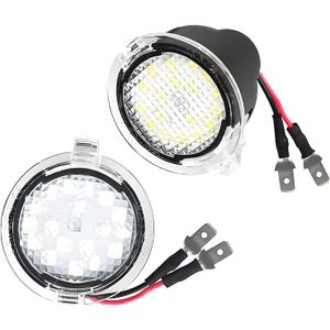 LED Side Mirror Puddle Lights Fit For Ford F150 Explorer Edge Expedition Flex Taurus 6000K Mirror Lamps Replacement For Mercury Sable Montego Lincoln Signal Lamp Indicator Accessories 2 PCS White