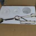 3-Light Bathroom Light Fixtures, Modern Vanity Lights, Brushed Nickel Metal Wall Lamp with White Marble Glass for Bathroom, Mirror, Living Room, Bedroom, Cabinet, Porch, Hallway, E26 Base