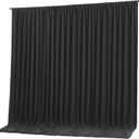 Black Backdrop Curtain 10x10ft - Wrinkle Free Polyester Photo Curtain Backdrop Wedding Back Drop Fabric Drapes for Party Decorations Background for Photography