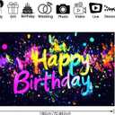 Graffiti neon happy birthday banner71x43 Inch Fluorescent Neon Decorations Glow Party Glow in The Dark Photography Backdrops Birthday Supplies Neon Backdrop UV Reactive Blacklight