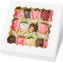 Kucoele 20 PCS Pie Boxes, 9 x 9 x 2.5 Inches Bakery Boxes with Window, Auto-Popup Cookie Boxes White Treat Boxes for Chocolate Strawberries, Pastries, Muffins, Donuts