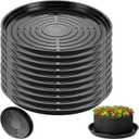 10 Packs 20 Inches Extra-Large Black Plant Saucers for Indoor Outdoor Use Heavy Duty Plastic Plant Trays for Planter Bulk Flower Pot Drip Trays to Catch Water, 4 to 20 Inch