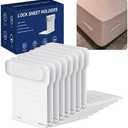 LUCOSIU Lock Sheet Holders - 8Pcs Bed Sheet with Lock Strips Keep Sheets Firm & Tight, Easy to Install for All Mattress Sizes