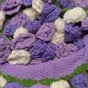 Hahafelt 59 Inch Crochet Flowers Bouquet Mother's Day Rose Blanket with Gift Bag for Mom Wife Grandma Women Handmade Knitted Throw Blanket Soft Lightweight Romantic Gifts for Birthday, Wedding(Purple)