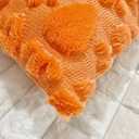 Easter Throw Pillow Covers 18x18 Set of 2, Easter Decorations, Soft Plush Faux Fur Jacquard Carrot Throw Pillow Covers for Bedroom Sofa Couch, Orange Pillow Cases, Home Decor