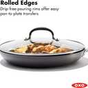 OXO 12 Non-Stick Every Day Frying Pan with Lid, BPA-Free Comfort Grip Silicone Handle, Dishwasher & Oven Safe, PFAS-Free Ceramic Skillet, Black